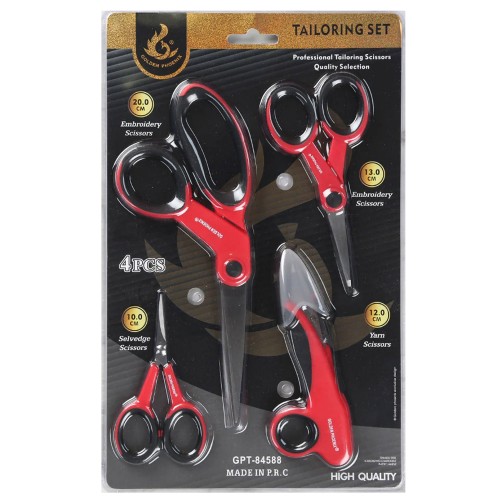 Profesyonel Dikiş Makas Seti 4’lü Kumaş Kesim Terzi Makası Seti Profesyonel Dikiş Makas Seti 4’lü Kumaş Kesim Terzi Makası Seti