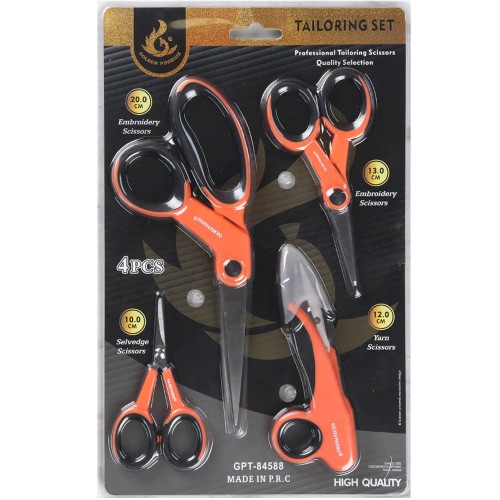 Profesyonel Dikiş Makas Seti 4’lü Kumaş Kesim Terzi Makası Seti Profesyonel Dikiş Makas Seti 4’lü Kumaş Kesim Terzi Makası Seti