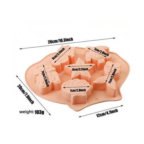 Silikon Kek Kalıp Çikolata Deniz Figürleri Kalıbı Şeker Hamuru Jelibon Taş Tozu Mum Kalıbı