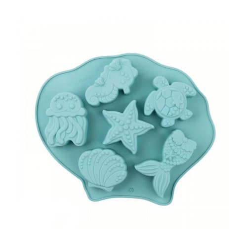 Silikon Kek Kalıp Çikolata Deniz Figürleri Kalıbı Şeker Hamuru Jelibon Taş Tozu Mum Kalıbı