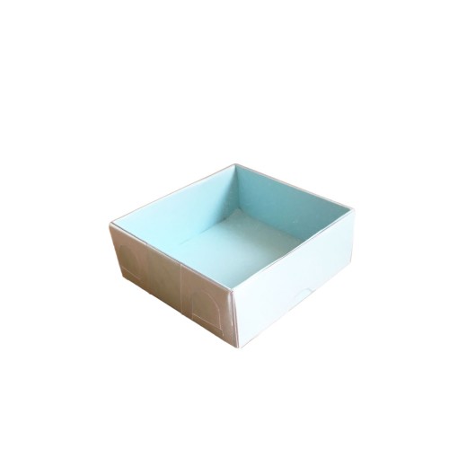 Asetat Kapaklı Karton Kutu 6X6X2.5 CM - 50 Adet  Mavi