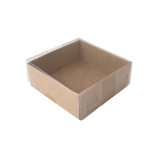 Asetat Kapaklı Karton Kutu 6X6X2.5 CM - 50 Adet  Kraft