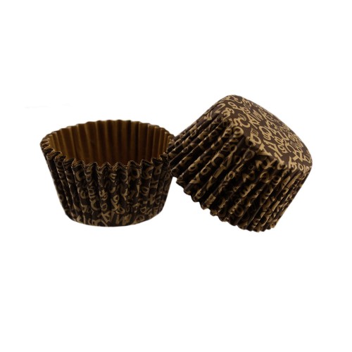 Cupcake Kalıbı Pet Kapsül  Kek Kalıbı 52X45 MM - 100 Adet  Harf Desenli