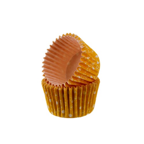 Kek Kalıbı Pet Kapsül 52X45 Mm Kağıt Cupcake Kağıdı - 100 Adet  Kar Desenli Sarı