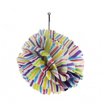 Pelur Kağıt Ponpon Çiçek Asma Süs 10 adet   Karışık Renk