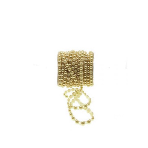 İnci Tekli İpe Dizili Yarım İnci 6Mm - 23 Metre  Gold