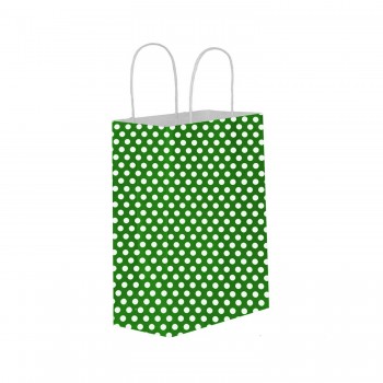 Kağıt Hediye Çantası Küçük Boy Puantiyeli 18X24 - 25 Adet Puantiyeli Yeşil Kağıt Hediye Çantası Küçük Boy Puantiyeli 18X24 - 25 Adet Puantiyeli Yeşil