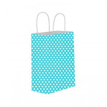 Kağıt Hediye Çantası Küçük Boy Puantiyeli 18X24 - 25 Adet Puantiyeli Mavi Kağıt Hediye Çantası Küçük Boy Puantiyeli 18X24 - 25 Adet Puantiyeli Mavi