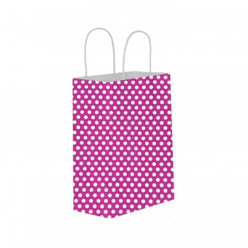 Kağıt Hediye Çantası Puantiyeli Büyük Boy 25X31 CM - 25 Adet Puantiyeli Fuşya Kağıt Hediye Çantası Puantiyeli Büyük Boy 25X31 CM - 25 Adet Puantiyeli Fuşya