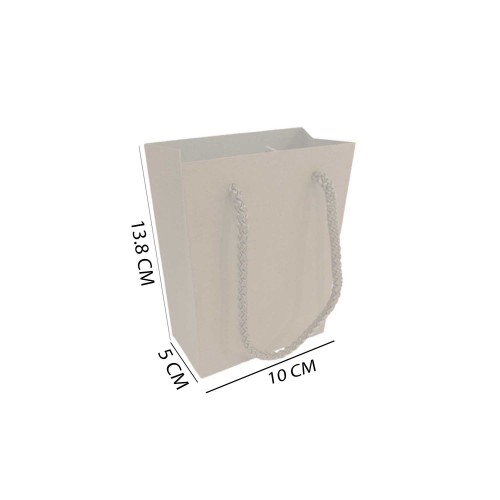 İp Saplı Karton Çanta Minik Boy Düz Renk 13.8X10X5 CM - 25 Adet   Pembe