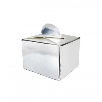 Karton Lokumluk Düz Renk - 25 Adet Metalik Gümüş Karton Lokumluk Düz Renk - 25 Adet Metalik Gümüş