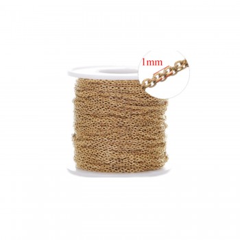 Kolye  Bileklik Takı Ve Aksesuar  Zinciri LAK KAPLAMA 1 MM - 1 MT  Gold