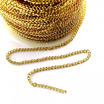Kolye Takı Ve Aksesuar Zinciri Burgulu Lak Kaplama 4 MM - 1 MT  Gold