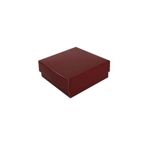 Komple Karton Kutu Düz Renk 7X7X2.2 CM - 25 Adet  Bordo