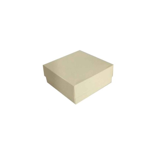 Komple Karton Kutu Düz Renk 7X7X2.2 CM - 25 Adet  Krem