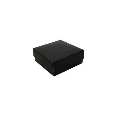 Komple Karton Kutu Düz Renk 7X7X2.2 CM - 25 Adet  Siyah