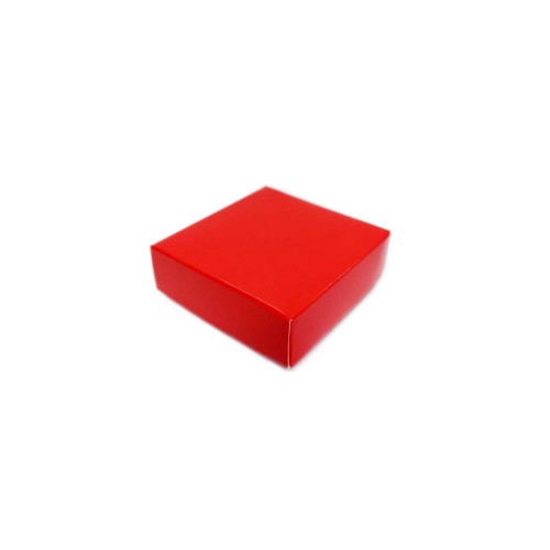 Komple Karton Kutu Düz Renk 6X6X2.5 CM - 25 Adet  Kırmızı