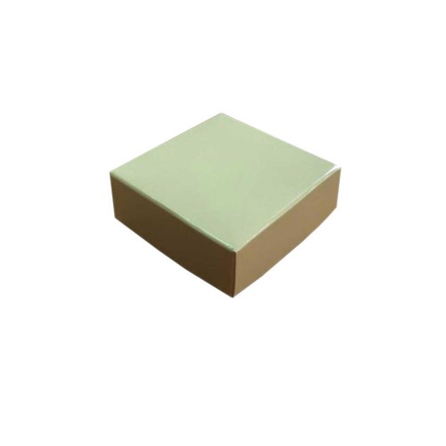 Komple Karton Kutu Düz Renk 6X6X2.5 CM - 25 Adet  Krem