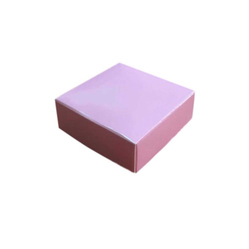 Komple Karton Kutu Düz Renk 6X6X2.5 CM - 25 Adet  Pembe