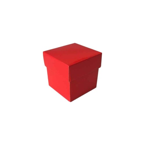 Komple Karton Kutu Düz Renk 6X6X6 CM - 25 Adet  Kırmızı