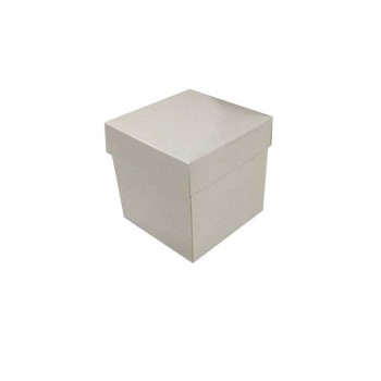 Komple Karton Kutu Düz Renk 7X7X7 CM - 25 Adet  Beyaz