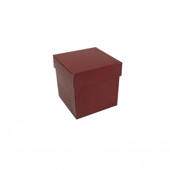 Komple Karton Kutu Düz Renk 7X7X7 CM - 25 Adet  Bordo