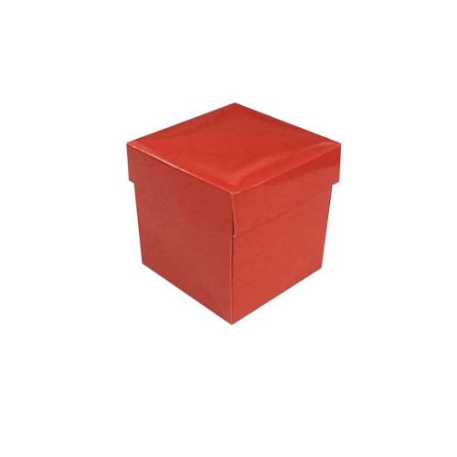 Komple Karton Kutu Düz Renk 7X7X7 CM - 25 Adet  Kırmızı