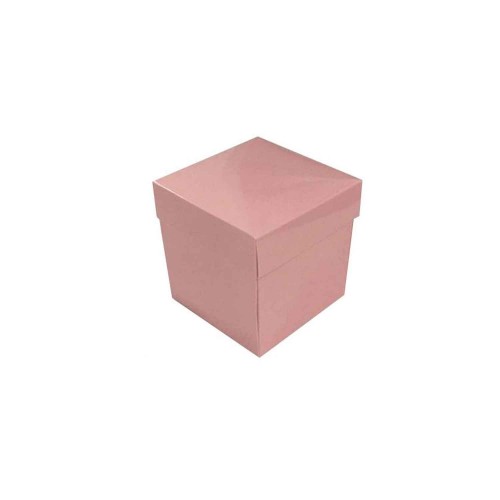 Komple Karton Kutu Düz Renk 7X7X7 CM - 25 Adet  Pembe