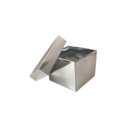 Komple Karton Kutu Düz Renk 8x8x6.5 CM - 25 Adet  Gümüş