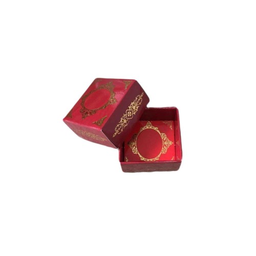 Komple Karton Kutu Saray Desen Gold Yaldız 4X4X2 CM - 50 Adet  Bordo