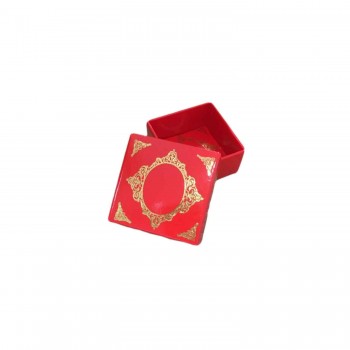 Komple Karton Kutu Saray Desen Gold Yaldız 4X4X2 CM - 50 Adet  Kırmızı