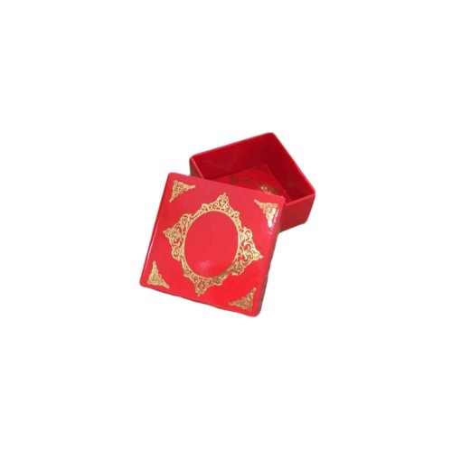 Komple Karton Kutu Saray Desen Gold Yaldız 4X4X2 CM - 50 Adet  Kırmızı