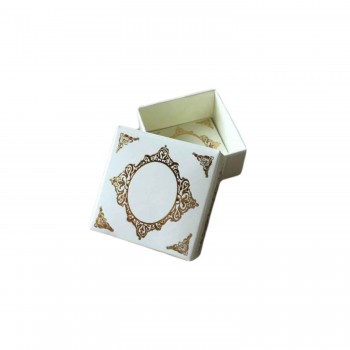 Komple Karton Kutu Saray Desen Gold Yaldız 4X4X2 CM - 50 Adet  Krem