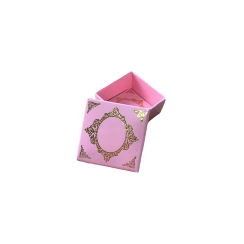 Komple Karton Kutu Saray Desen Gold Yaldız 4X4X2 CM - 50 Adet  Pembe