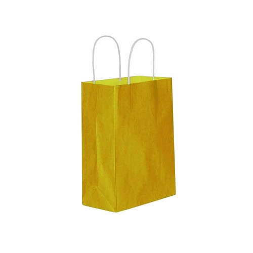 Kağıt Hediye Çantası Düz Renk Battal Boy 31X41 CM - 25 Adet  Gold
