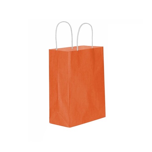 Kağıt Hediye Çantası Düz Renk Battal Boy 31X41 CM - 25 Adet  Turuncu