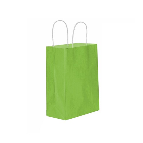 Kağıt Hediye Çantası Düz Renk Battal Boy 31X41 CM - 25 Adet  Fıstık Yeşili