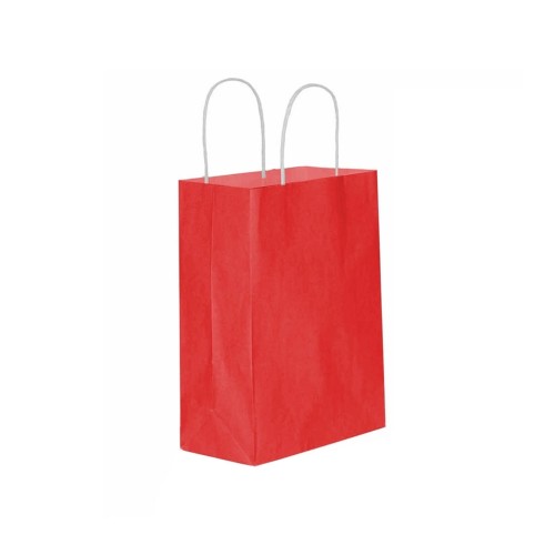 Kağıt Hediye Çantası Düz Renk Büyük Boy 25X31 CM - 25 Adet  Kırmızı