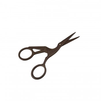 Metal  Makas Sade Süslenmemiş Kuğu Modeli Söz Nişan Makası   Bakır