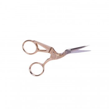 Metal  Makas Sade Süslenmemiş Kuğu Modeli Söz Nişan Makası   Gold