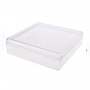 Kutu Kare Model Mika Şefafaf  8X8X3 CM - 12 Adet