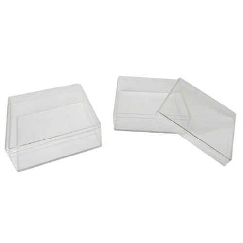 Kutu Kare Model Mika Şefafaf  8X8X3 CM - 12 Adet