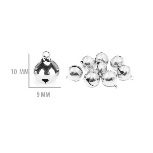 Metal Çıngırak Zil  1 CM - 50 Adet  Gümüş