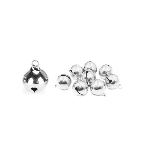 Metal Çıngırak Zil  1 CM - 50 Adet  Gümüş
