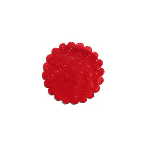Taşlı Organze Hazır Kesilmiş Tül 18 Cm - 100 Adet  Kırmızı