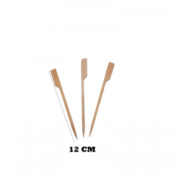 Özel Ahşap Yassı Saplı Çöp Şiş Çubuğu 12 CM - 100 Adet