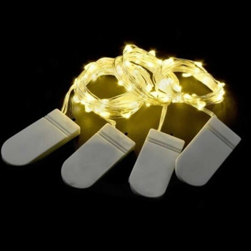 Peri Led Işık|ince Pil Yataklı  Gün Işığı Tel Şerit Led Kendinden Pilli - 1,5 Metre