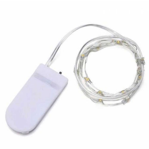 Peri Led Işık|ince Pil Yataklı  Gün Işığı Tel Şerit Led Kendinden Pilli - 1,5 Metre