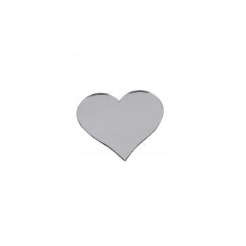 Pleksi Aynalı Kalp - Flexi Kalp 5X5 Cm Yapışkanlı - 10 Adet   Gümüş
