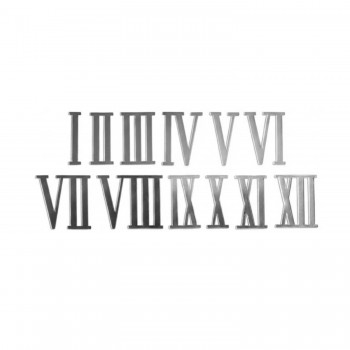 Pleksi Saat Roma Rakamları Seti 3.8 CM  Gümüş